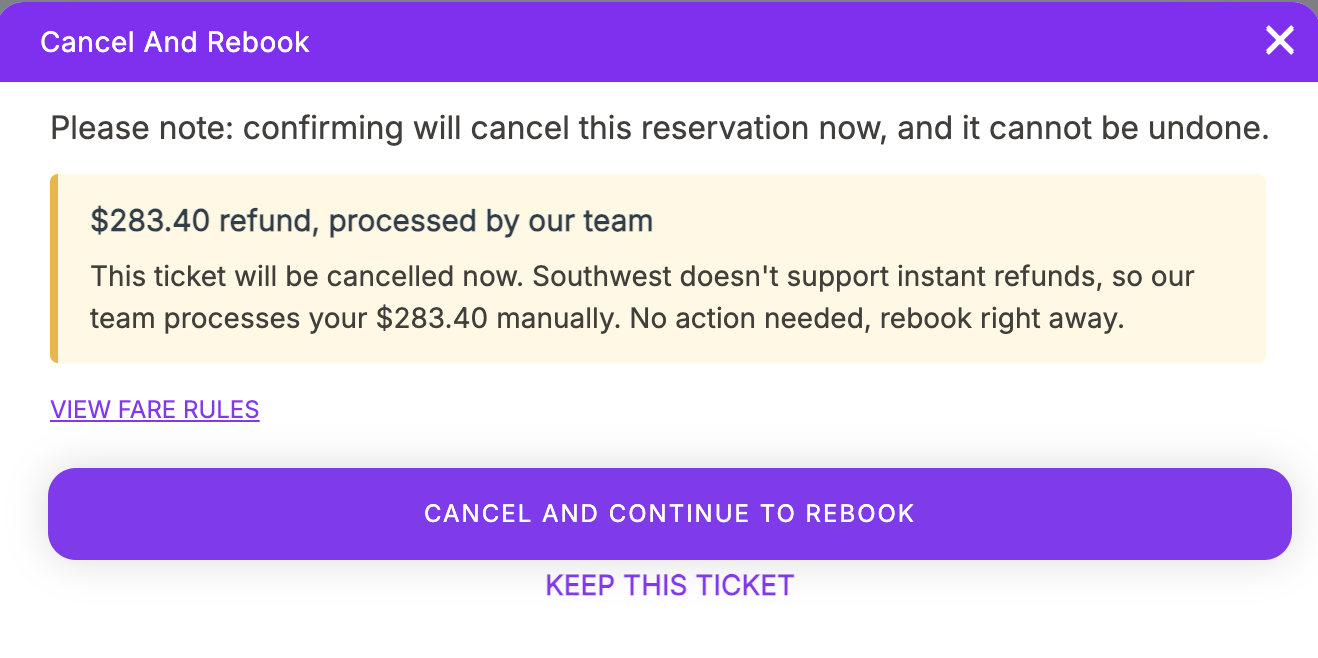 manual refund only
